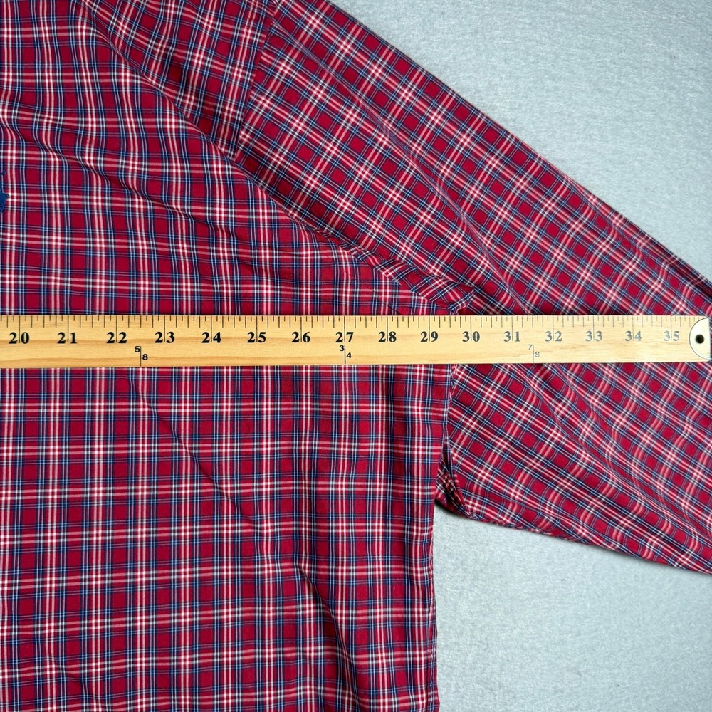 Ralph Lauren Blake Mens XXL Red Blue Plaid Button Down Shirt Long Sleeve Cotton - Picture 7 of 12